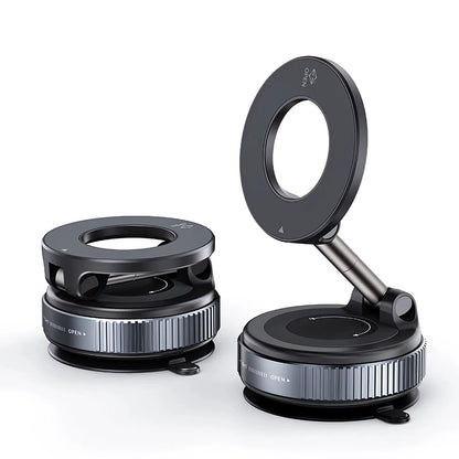 Car Phone Magnetic Stand Mechanical Vacuum Suction Cup Rotate 360° Magnetic Adsorption Bracket Navigation Universal Holder